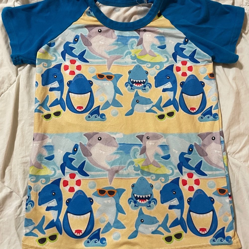 Boys Shark Raglan shirt